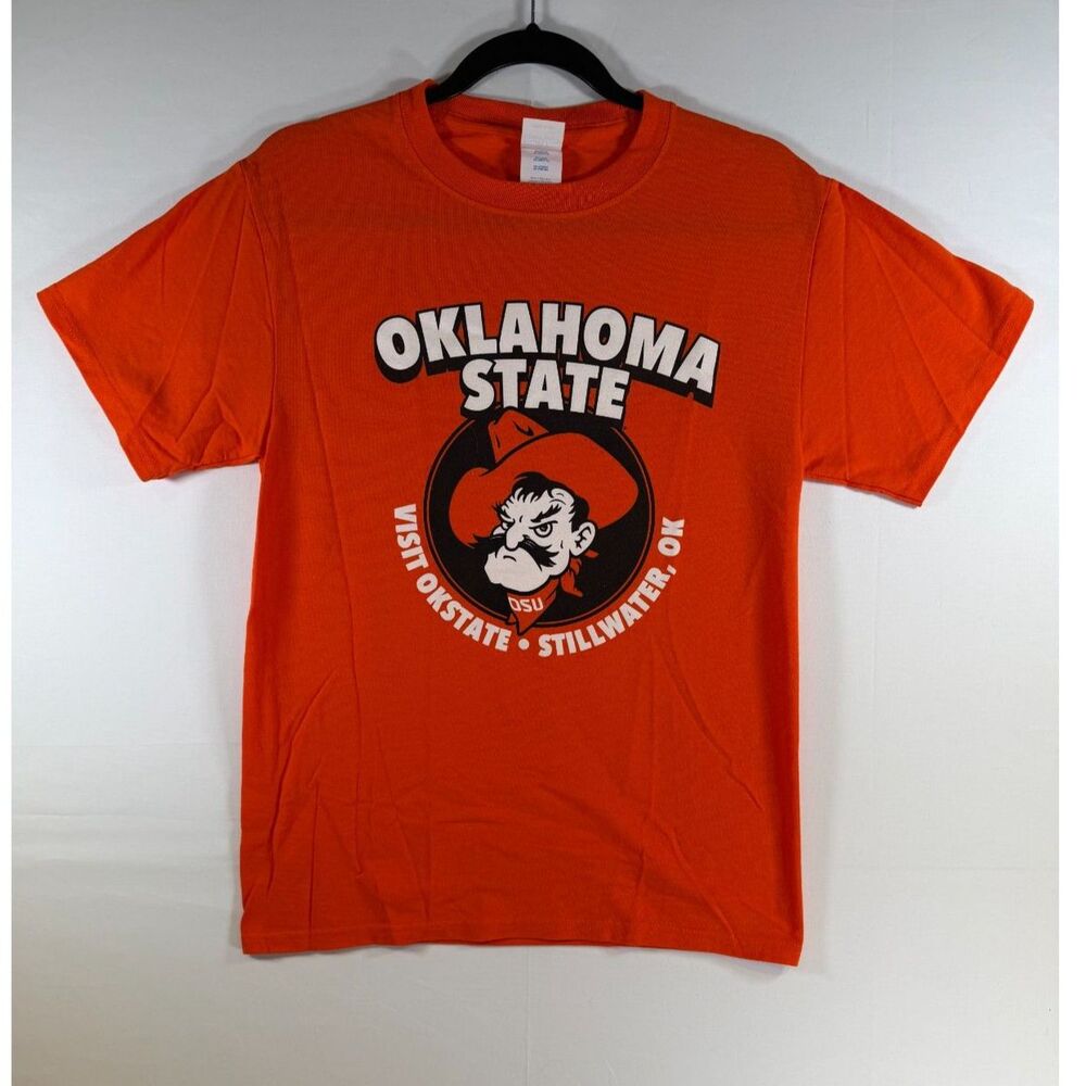 Port & Company Oklahoma State University Shirt Small Orange Pistol Pete Graphic